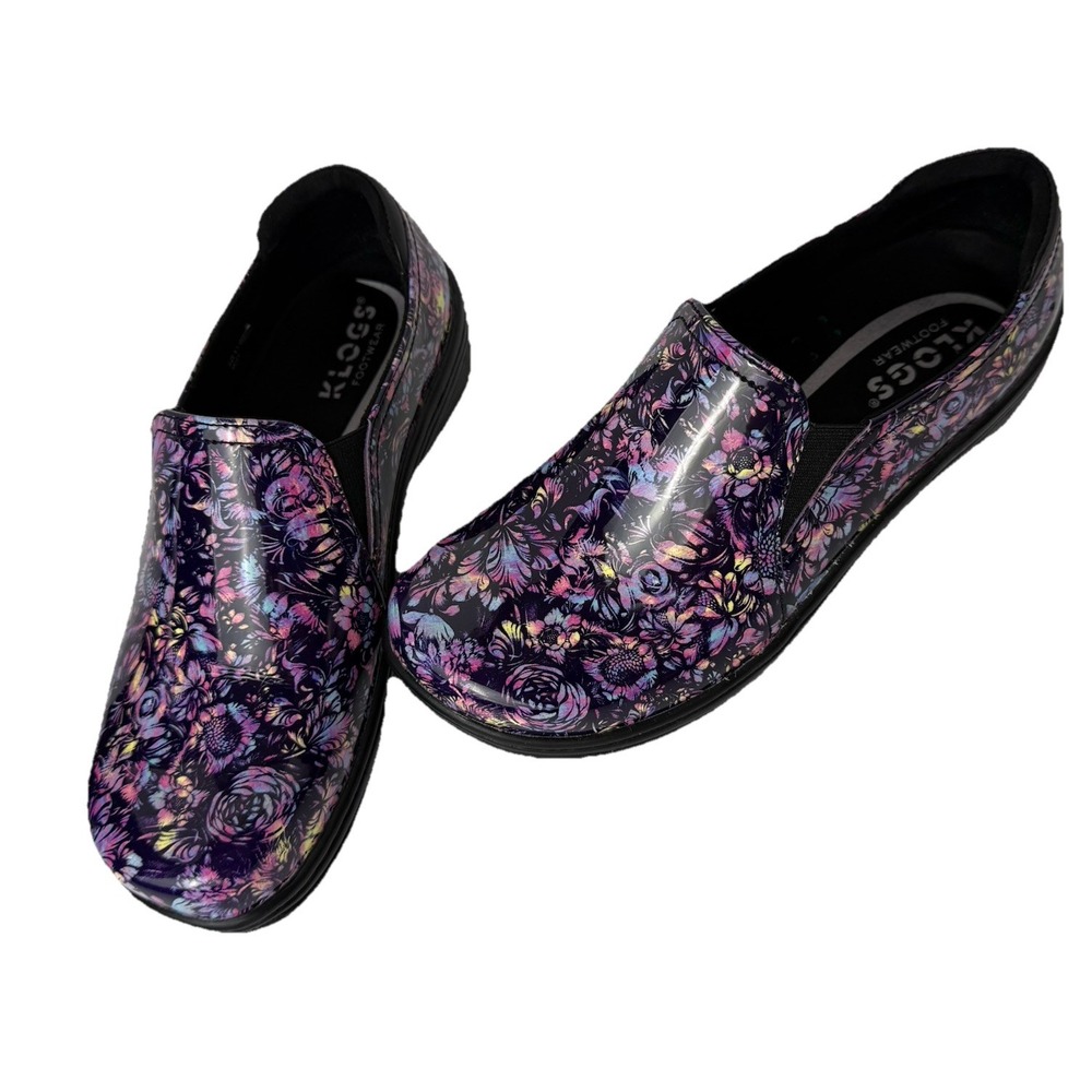 Klogs Women's Moxy  Nursing‎ Shoes Sz 6.5M Purple/Pink Floral